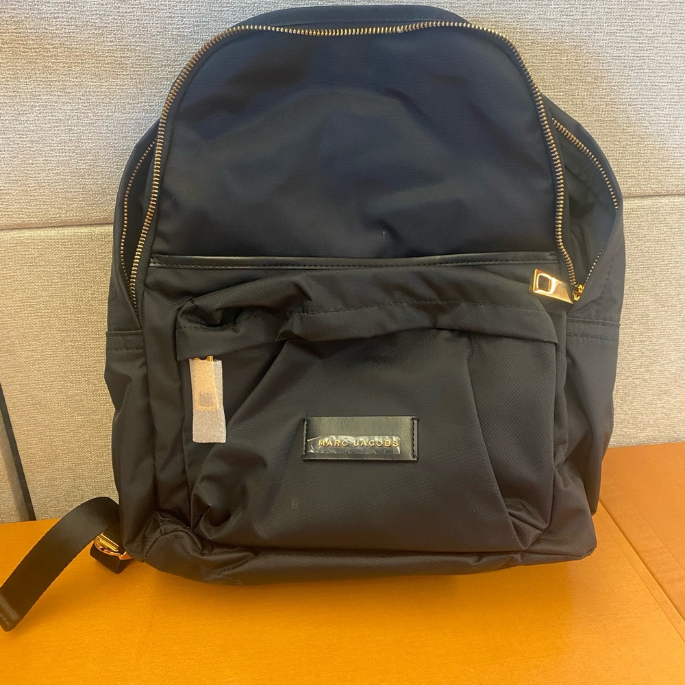 Marc Jacobs Black and Gold Backpack for Everyday Use